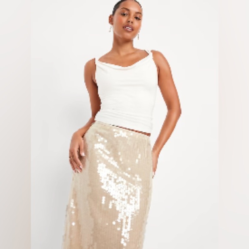 NWT Old Navy Elegant High-Waisted Sequin Midi Pencil Skirt - Picture 2 of 3